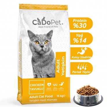 CaDoPet Tavuklu Kuru Kedi Maması 1,5 Kg Tanışma Paketi