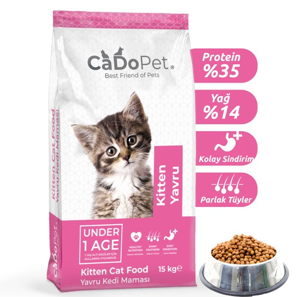 CaDoPet Yavru Kedi Kuru Mama 15 Kg Tavuklu