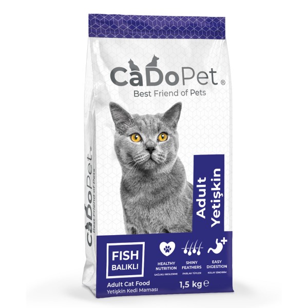 CaDoPet Premium Yetişkin Balıklı Kedi Maması 1,5 Kg