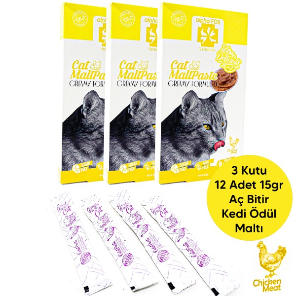 Cream Kedi Maltı Stick Kedi Ödülü Cat Snack Aç Bitir 12*15gr 
