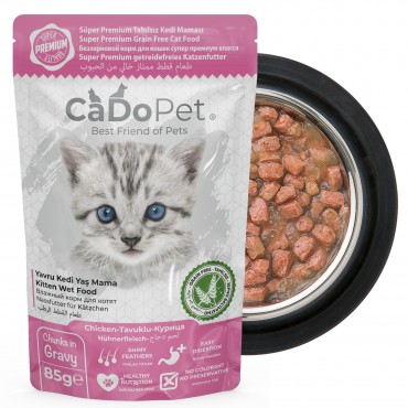 CaDoPet Yavru Kedi Yaş Maması 85g Tavuklu Tahılsız